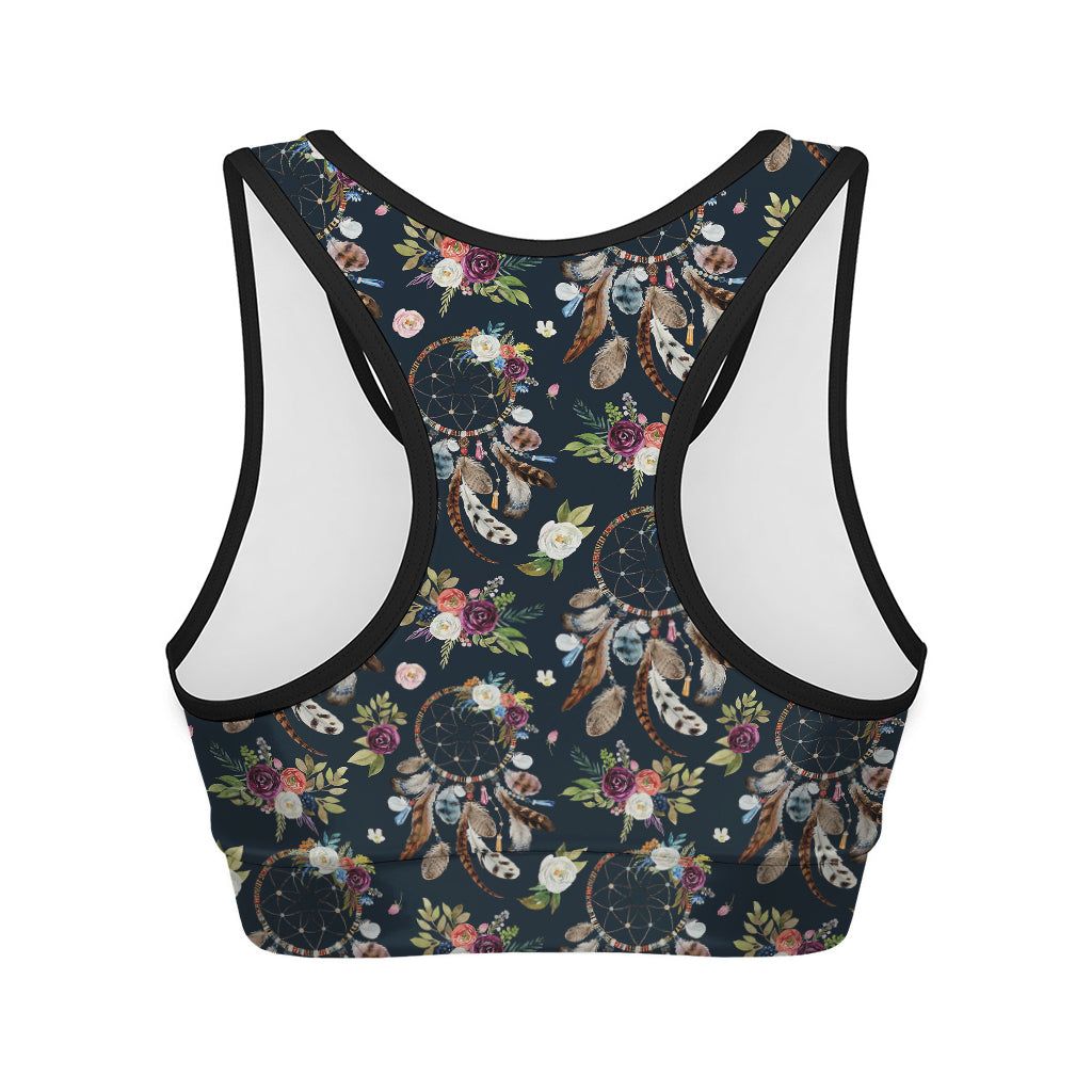 Flower Dream Catcher Pattern Print Women's Sports Bra