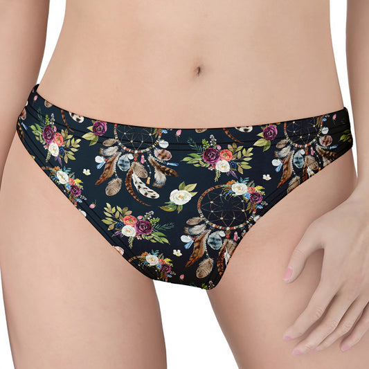 Flower Dream Catcher Pattern Print Women's Thong