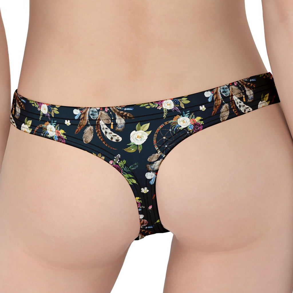 Flower Dream Catcher Pattern Print Women's Thong