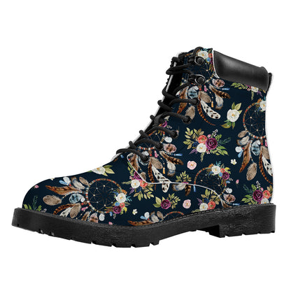 Flower Dream Catcher Pattern Print Work Boots