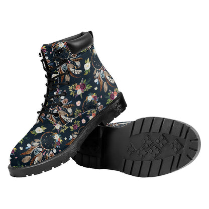 Flower Dream Catcher Pattern Print Work Boots