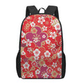 Flower Kimono Pattern Print 17 Inch Backpack