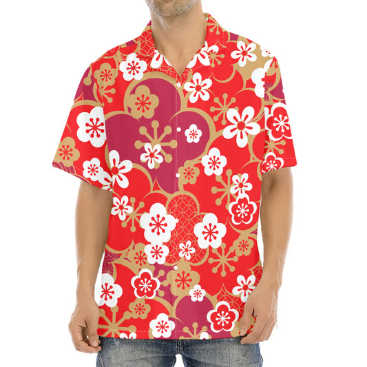 Flower Kimono Pattern Print Aloha Shirt