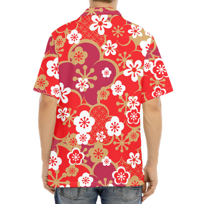 Flower Kimono Pattern Print Aloha Shirt