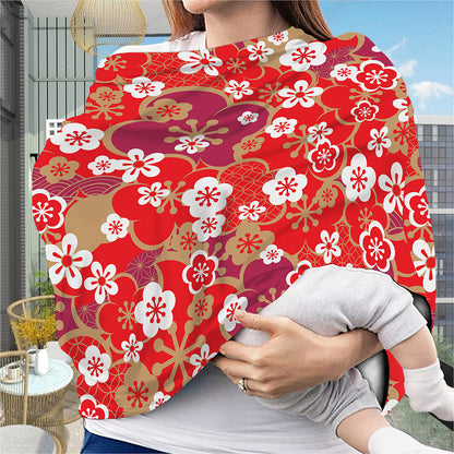 Flower Kimono Pattern Print Baby Seat Cover