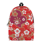 Flower Kimono Pattern Print Backpack