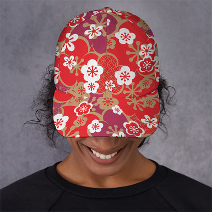 Flower Kimono Pattern Print Baseball Cap