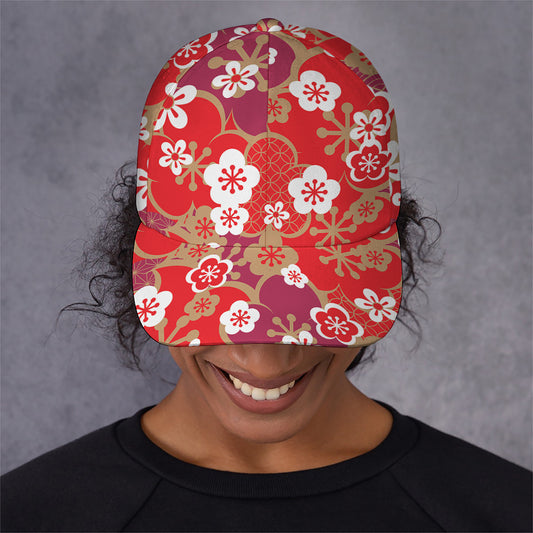 Flower Kimono Pattern Print Baseball Cap