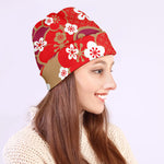 Flower Kimono Pattern Print Beanie