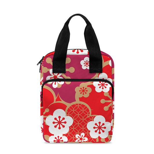Flower Kimono Pattern Print Bible Tote Bag