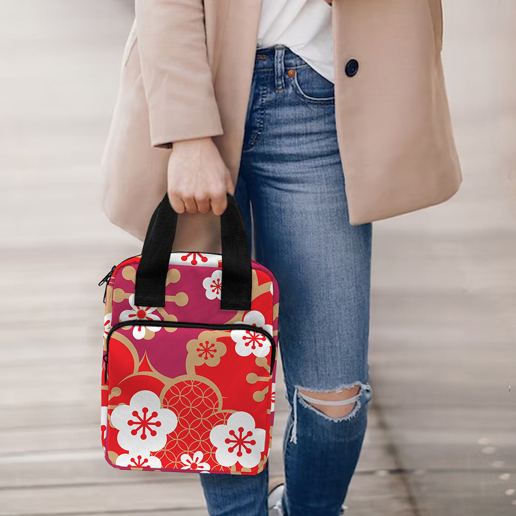 Flower Kimono Pattern Print Bible Tote Bag