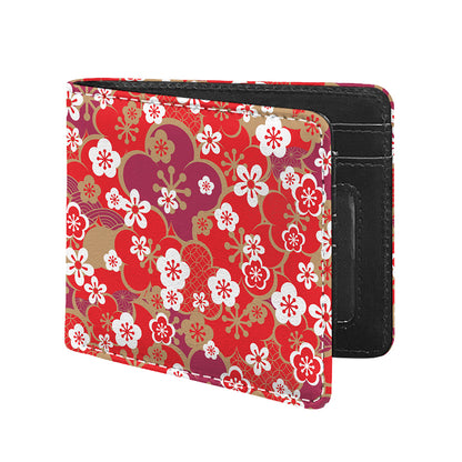 Flower Kimono Pattern Print Bifold Wallet