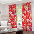 Flower Kimono Pattern Print Dimout Grommet Curtains