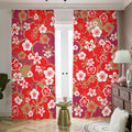 Flower Kimono Pattern Print Dimout Pencil Pleat Curtains