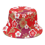 Flower Kimono Pattern Print Bucket Hat