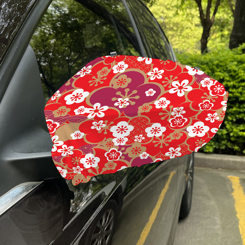 Flower Kimono Pattern Print Car Side Mirror Covers