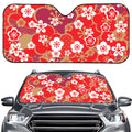 Flower Kimono Pattern Print Car Windshield Sun Shade