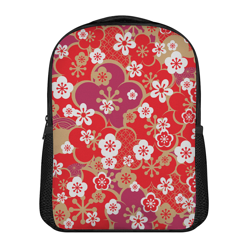 Flower Kimono Pattern Print Casual Backpack