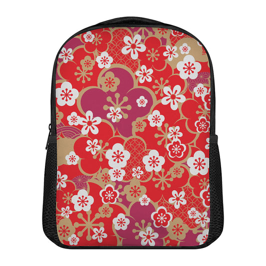Flower Kimono Pattern Print Casual Backpack