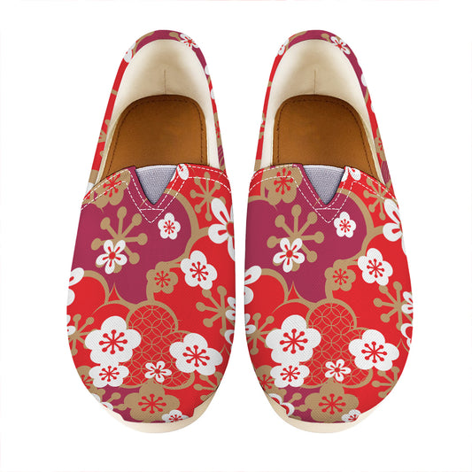 Flower Kimono Pattern Print Casual Shoes