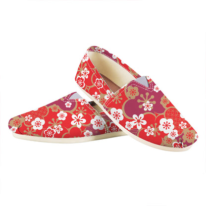 Flower Kimono Pattern Print Casual Shoes