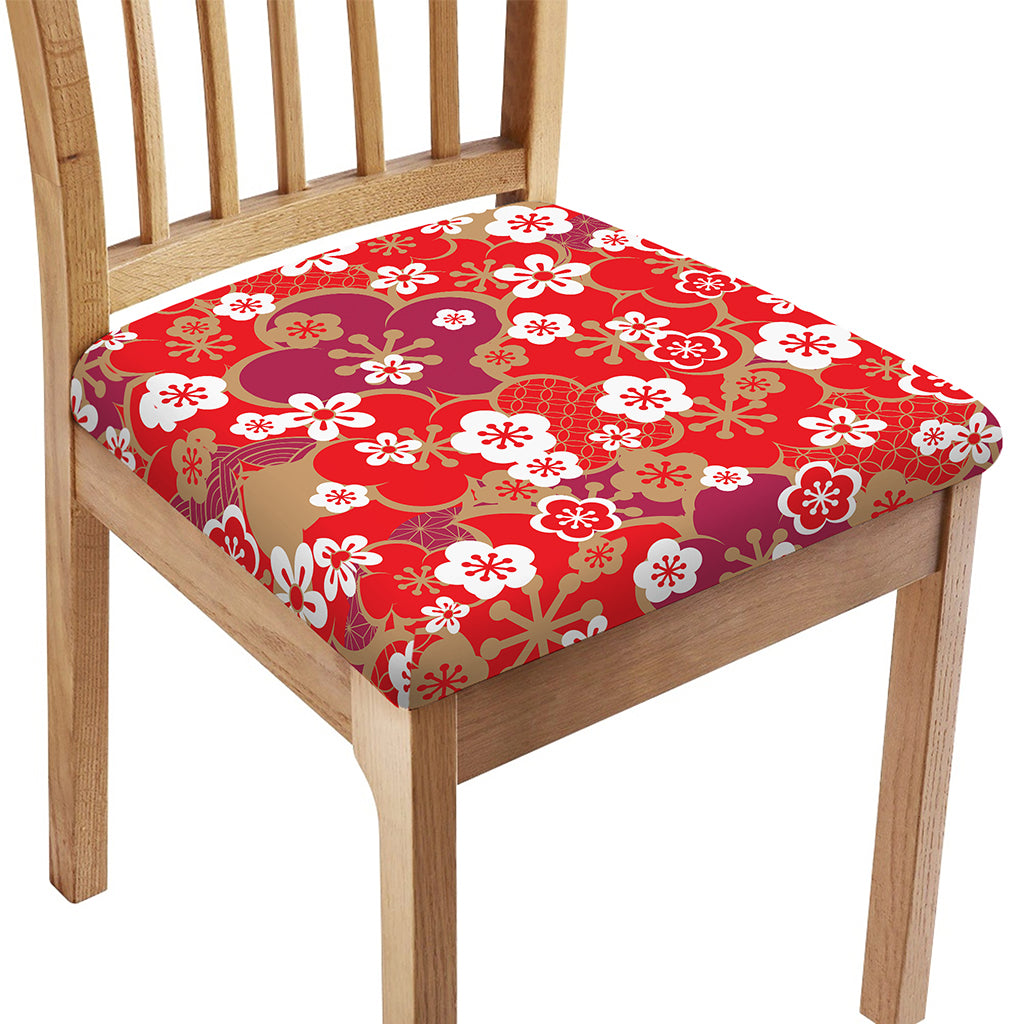Flower Kimono Pattern Print Chair Cushion Cover