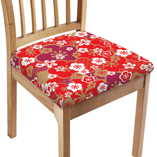 Flower Kimono Pattern Print Chair Cushion Cover