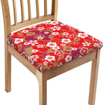 Flower Kimono Pattern Print Chair Cushion Cover