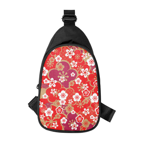 Flower Kimono Pattern Print Chest Bag