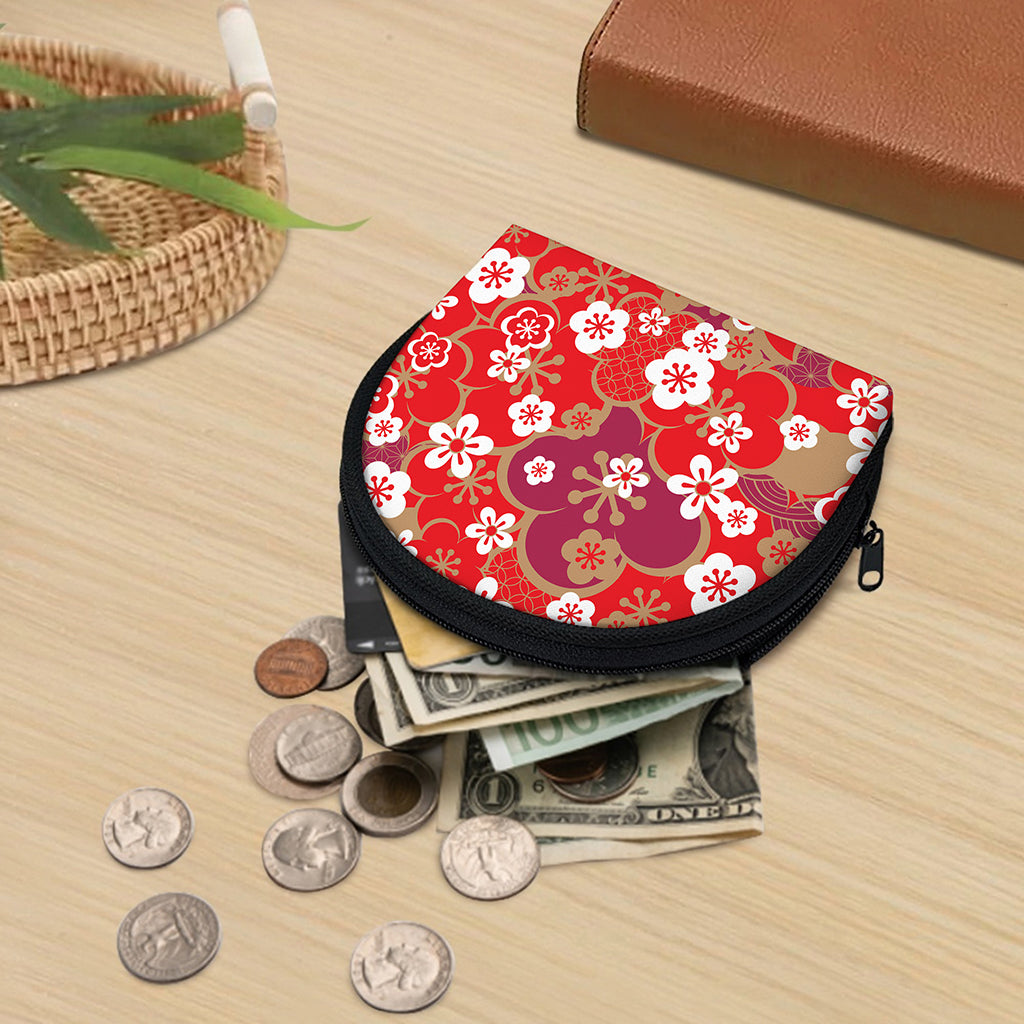 Flower Kimono Pattern Print Coin Purse