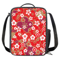 Flower Kimono Pattern Print Crossbody Lunch Bag