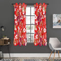 Flower Kimono Pattern Print Grommet Curtain Panels