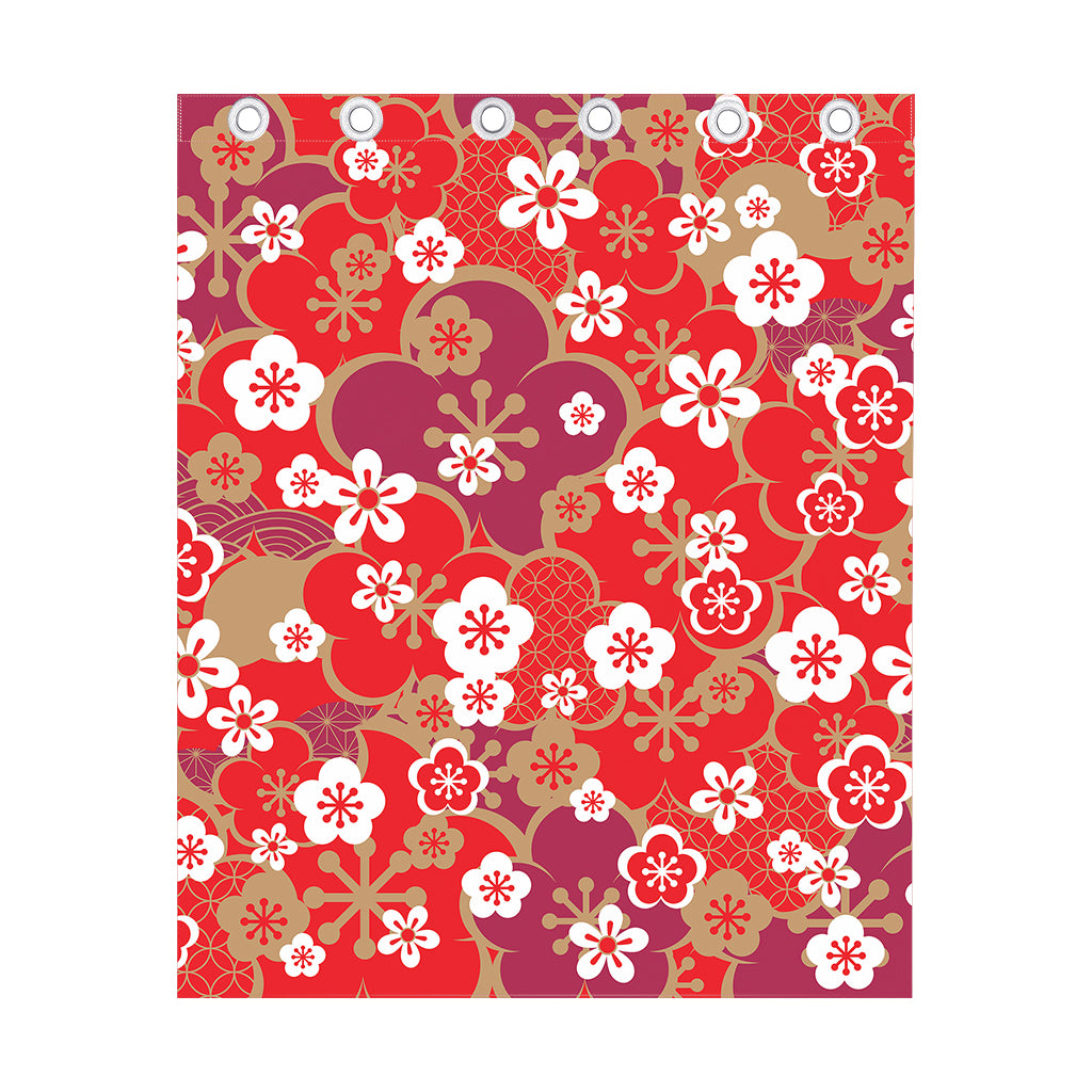Flower Kimono Pattern Print Curtain