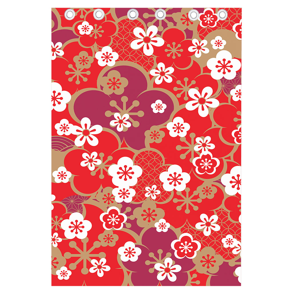 Flower Kimono Pattern Print Curtain