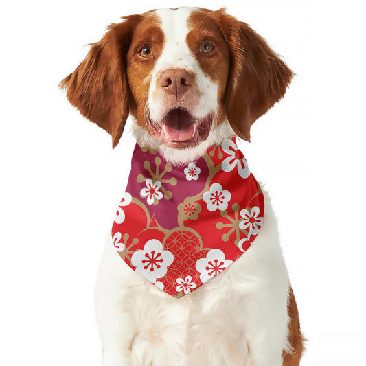 Flower Kimono Pattern Print Dog Bandana