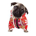 Flower Kimono Pattern Print Dog Zip Up Hoodie