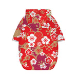 Flower Kimono Pattern Print Dog Zip Up Hoodie