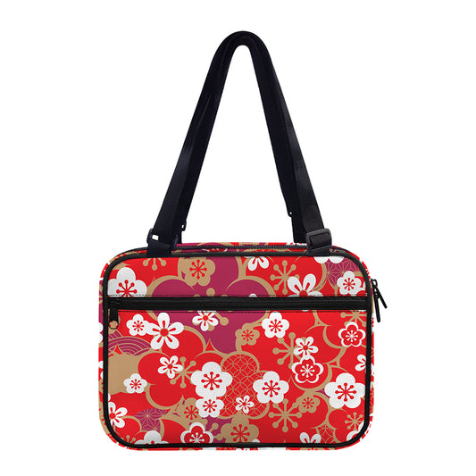 Flower Kimono Pattern Print Double Strap Bible Bag