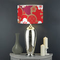 Flower Kimono Pattern Print Drum Lamp Shade