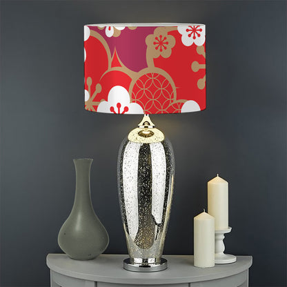 Flower Kimono Pattern Print Drum Lamp Shade