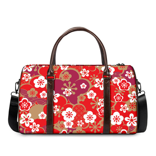 Flower Kimono Pattern Print Duffle Bag