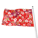 Flower Kimono Pattern Print Flag