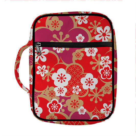 Flower Kimono Pattern Print Front Pocket Bible Bag