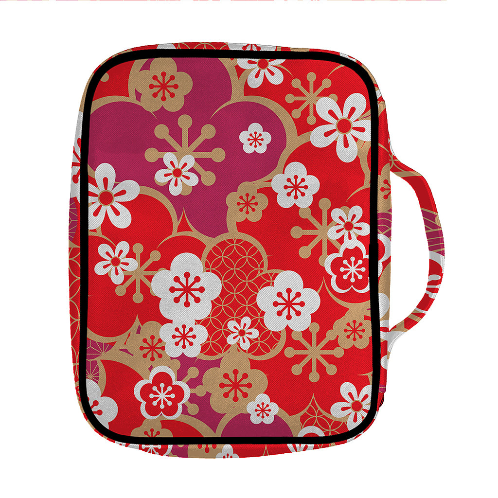 Flower Kimono Pattern Print Front Pocket Bible Bag