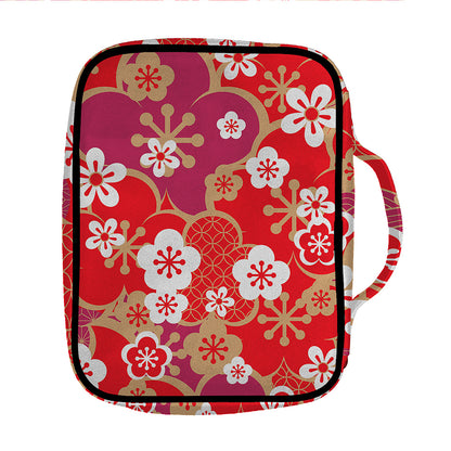 Flower Kimono Pattern Print Front Pocket Bible Bag