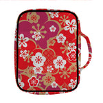 Flower Kimono Pattern Print Front Pocket Bible Bag