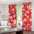 Flower Kimono Pattern Print Grommet Curtains