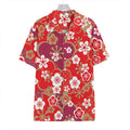 Flower Kimono Pattern Print Hawaiian Shirt