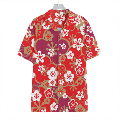 Flower Kimono Pattern Print Hawaiian Shirt