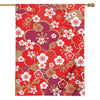 Flower Kimono Pattern Print House Flag